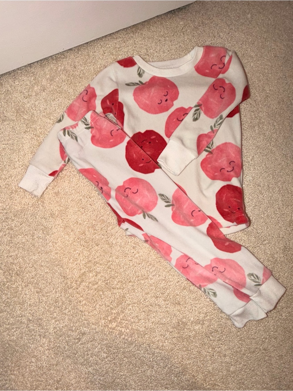 Carter's Apple print 2 piece pajama set
